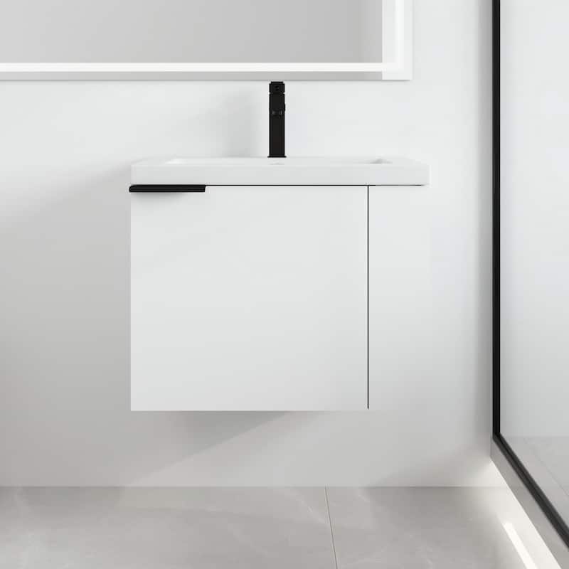 Malwee 24" Floating Bathroom Vanity,Wall Mounted Bathroom Vanity with Sink and Side Shelf