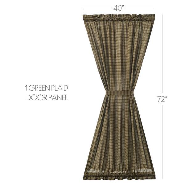 Tea Cabin Green Plaid Door Panel 72x40