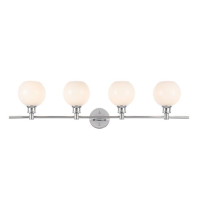 Camille 4-Light Frosted Glass Wall Sconce - Chrome