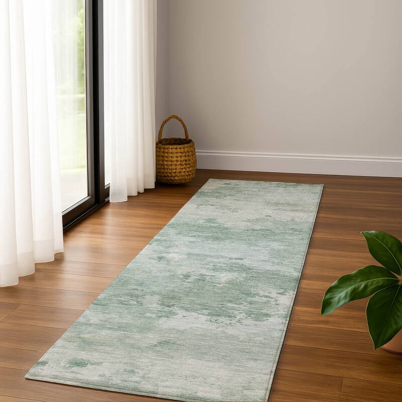 Premium Washable Super Soft Modern Chic Mayfield Rug - Mint - 2'3" x 7'6"