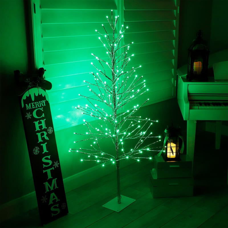 Alpine Corporation 60"H Indoor/Outdoor Artificial Christmas Tree with LED Lights