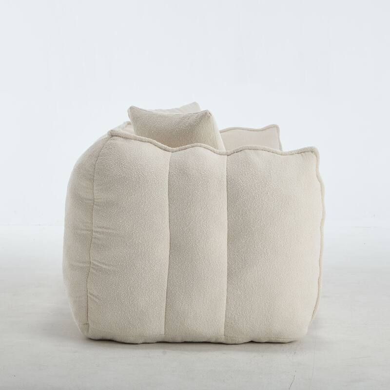 Soft Bean Bag Chair for Adults, Cozy Lazy Bean Bag Sofa, 2 Seat with Armrests for Home