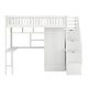 preview thumbnail 6 of 25, Whimsical Twin Loft Bed with Bookshelf, Drawers, Desk, and Wardrobe, Sturdy Construction, Fence-Shaped Design
