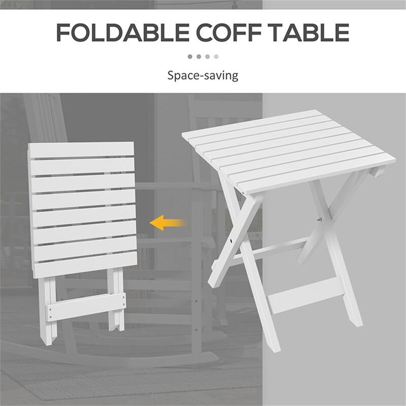 Poplar Rocking Chair Set with Side Table Outdoor - 27.25" W x 33.75" D x 45.25" H