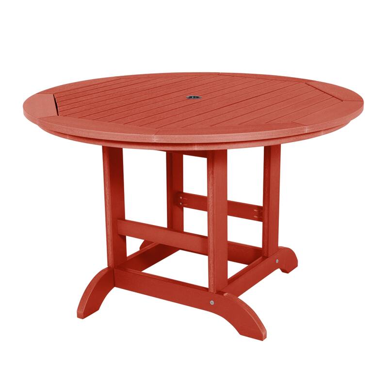 HIGHWOOD 48" Round Dining Height Outdoor Table - Rustic Red