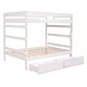 preview thumbnail 6 of 7, Modern Twin over Twin Solid Wooden Bunk Bed with 2 Drawers and Full-length Guardrail, Can Separated into Two Full-size Beds