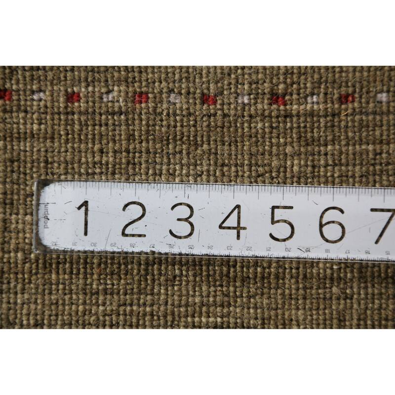 Green Gabbeh Indian Area Rug Handmade Tribal Modern Wool Carpet - 5'1" x 7'7"