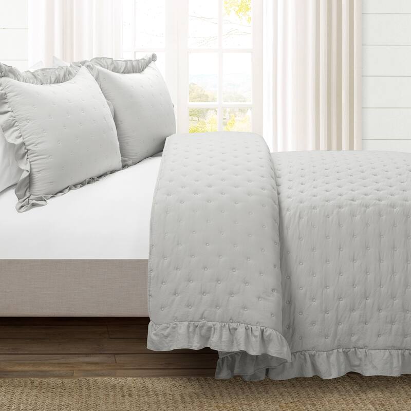 Lush Decor Reyna Ruffle Reversible Oversized Quilt Set