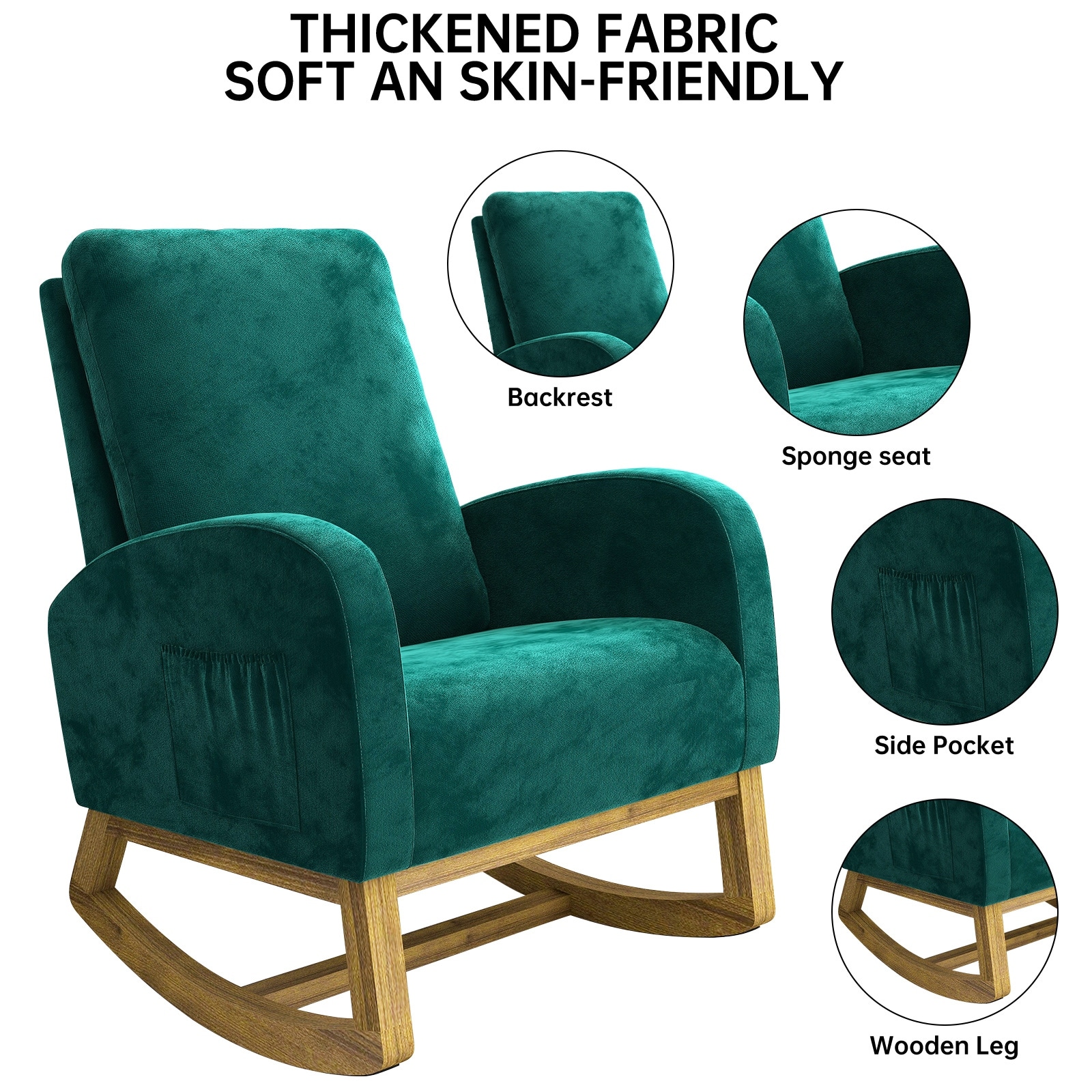 Glam velvet rocking clearance chair