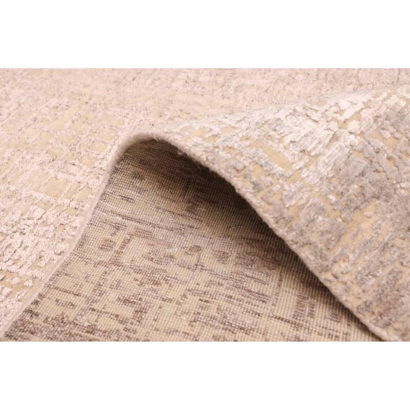 ECARPETGALLERY Hand-knotted Legacy Light Grey Silk, Wool Rug - 8'1 x 10'3
