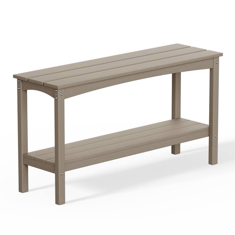 Laguna Hdpe All Weather Outdoor Patio Two Shelf Table
