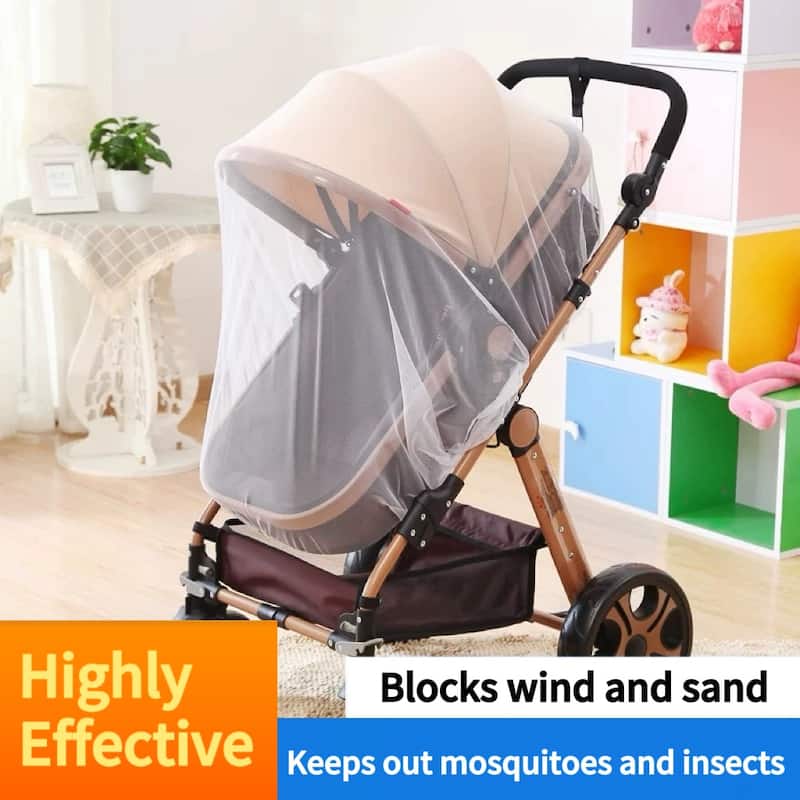 ELEMOVE Fitted Stroller Mosquito Nets Baby Stroller Mesh Full Cover Protection Universal Fit for Strollers