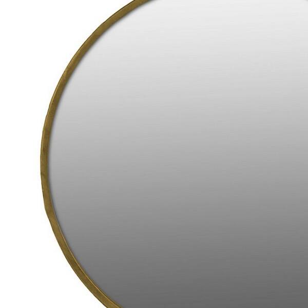 Round Wall Mirror With Metal Rim And Side Hanger Small Set Of 2 Gold Overstock 31570793
