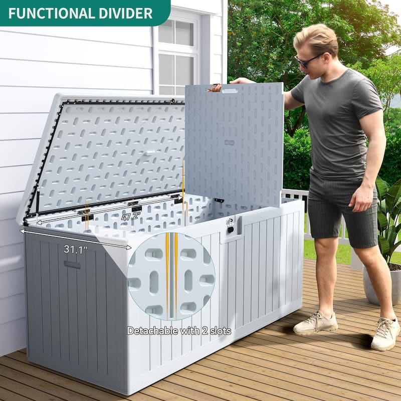 230 Gallon Outdoor Storage Waterproof Deck Box - N/A