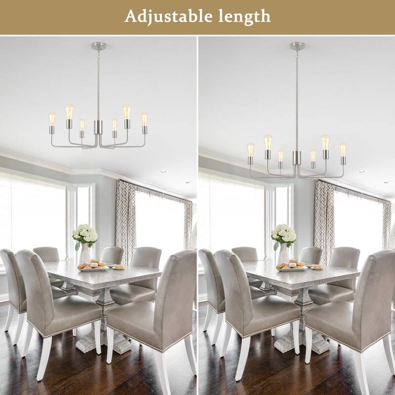 6-Light 30.15"W Kitchen Island Modern Chandeliers for Living Room