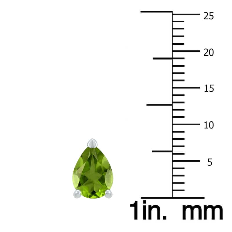 Marquee 14K White Gold 8x6MM Pear Peridot Earrings