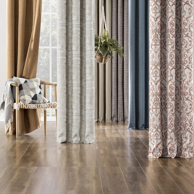 Sun Zero Parrish Distressed Grid Thermal Extreme Total Blackout Grommet 1-Piece Curtain Panel, Single Panel