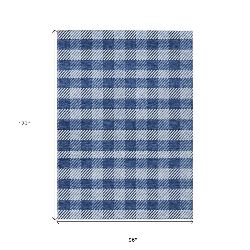 HomeRoots Plaid Transitional Rectangle Outdoor Rug