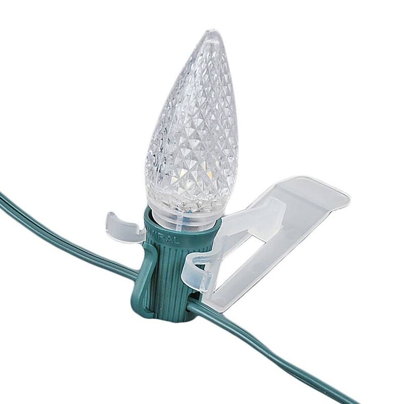 39032 All in One Clear Christmas Light Clip, C7/C9 Base, Shingle, 25 Pack - Clear