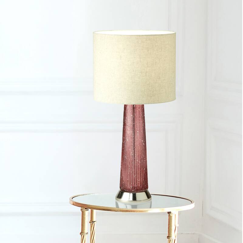 Felix River of Goods Blue and Beige Glass and Metal 22-Inch Table Lamp
