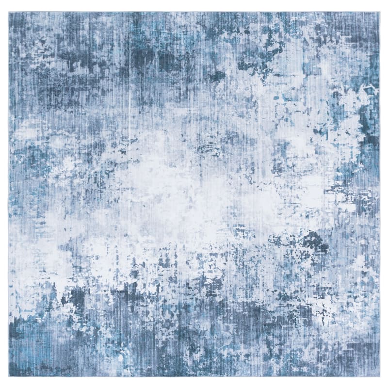 SAFAVIEH Santa Monica Marisel Machine Washable & Slip Resistant Rug - Green/Grey - 6' Square