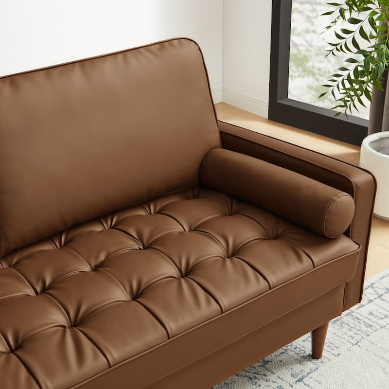 Valour Upholstered Faux Leather Sofa