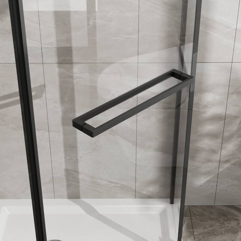36"Wx72"H Neo-Angle Frameless Shower Door, Pivot, Tempered Glass