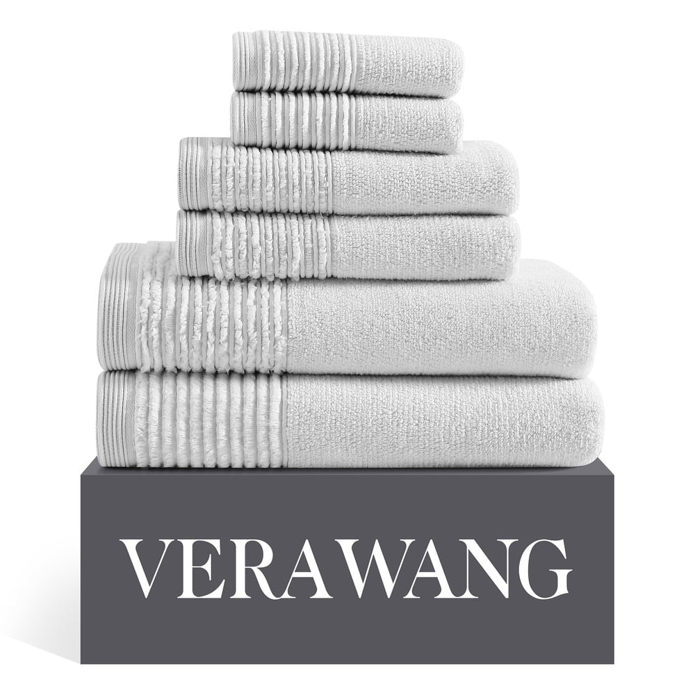 Vera Wang Sculpted Pleat Solid Cotton Multi Size Towel Set
