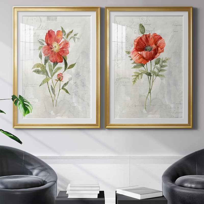 Linen Peony Premium Framed Print - Ready to Hang