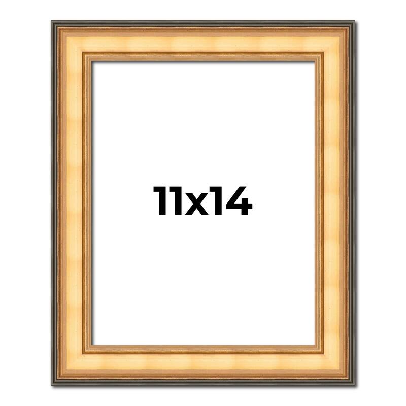 11x14 Frame Gold Plein Aire Solid Wood Picture Frame Width 2 Inches |