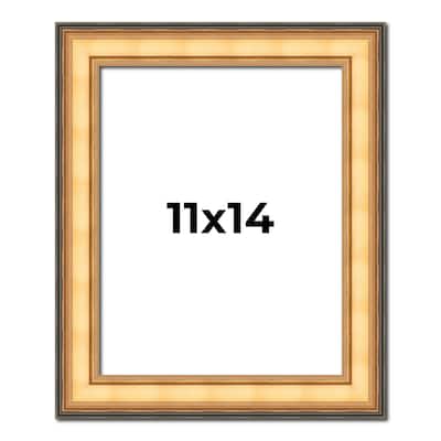 11x14 Frame Gold Plein Aire Solid Wood Picture Frame Width 2 Inches |