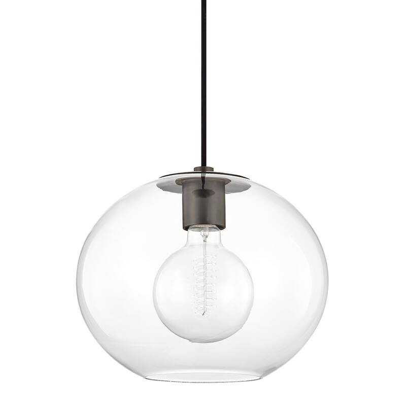 Mitzi by Hudson Valley Margot 10.5-inch Old Bronze Large Pendant, Clear Glass