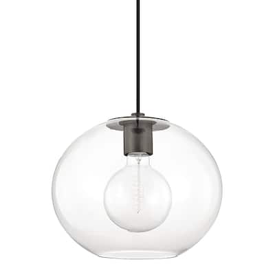 Mitzi by Hudson Valley Margot 10.5-inch Old Bronze Large Pendant, Clear Glass