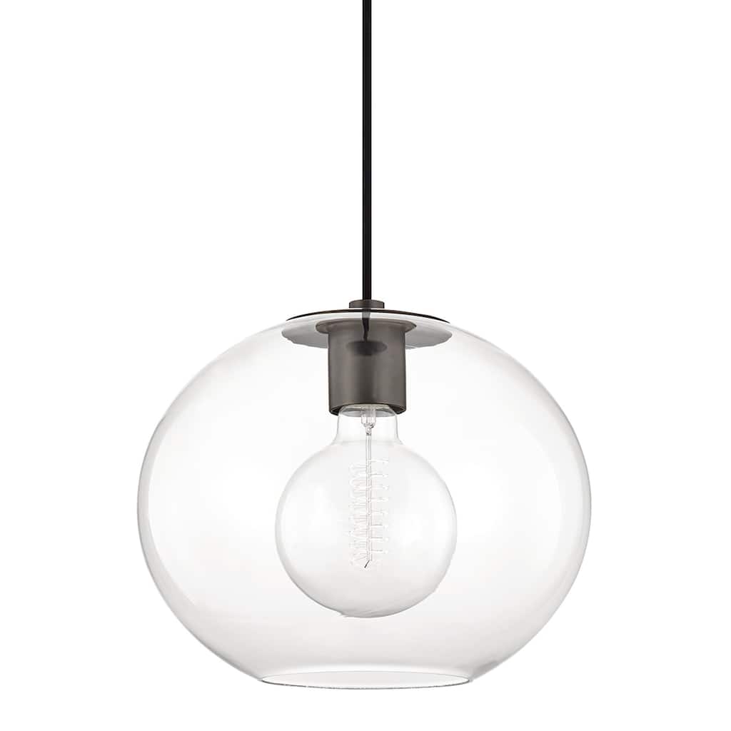 Mitzi by Hudson Valley Margot 10.5-inch Old Bronze Large Pendant, Clear Glass