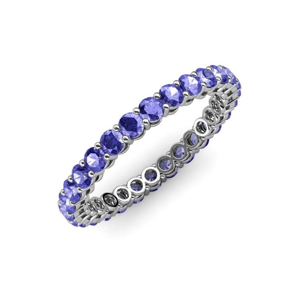 TriJewels Tanzanite Gallery Shared Prong Eternity Ring Stackable Gold. Opens flyout.