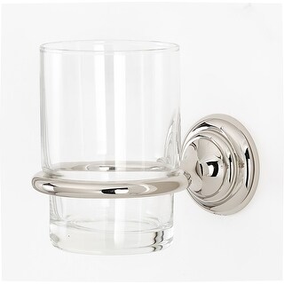 Alno Charlie's Wall Mounted Glass Tumbler with Brass Mounting Bracket