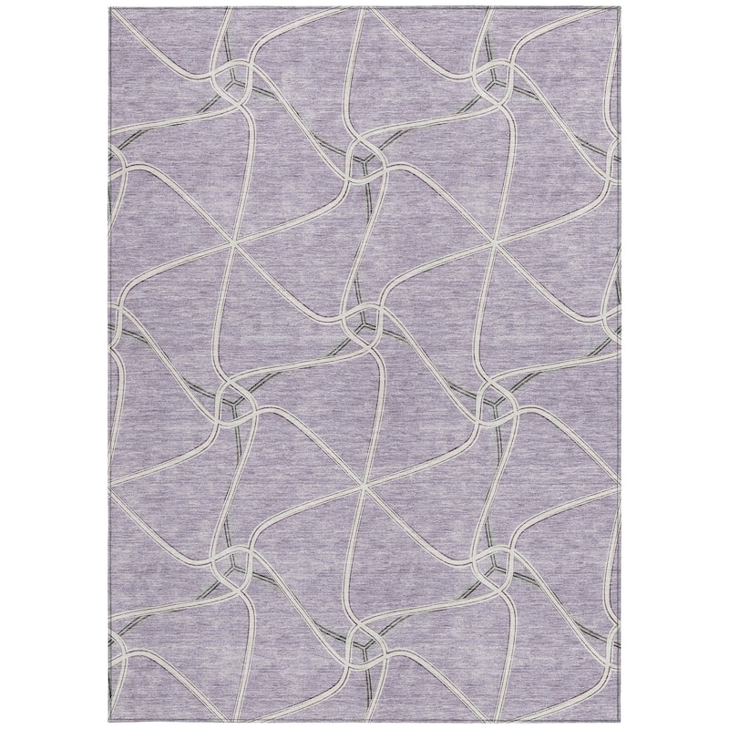 HomeRoots Geometric Contemporary Rectangle Outdoor Rug