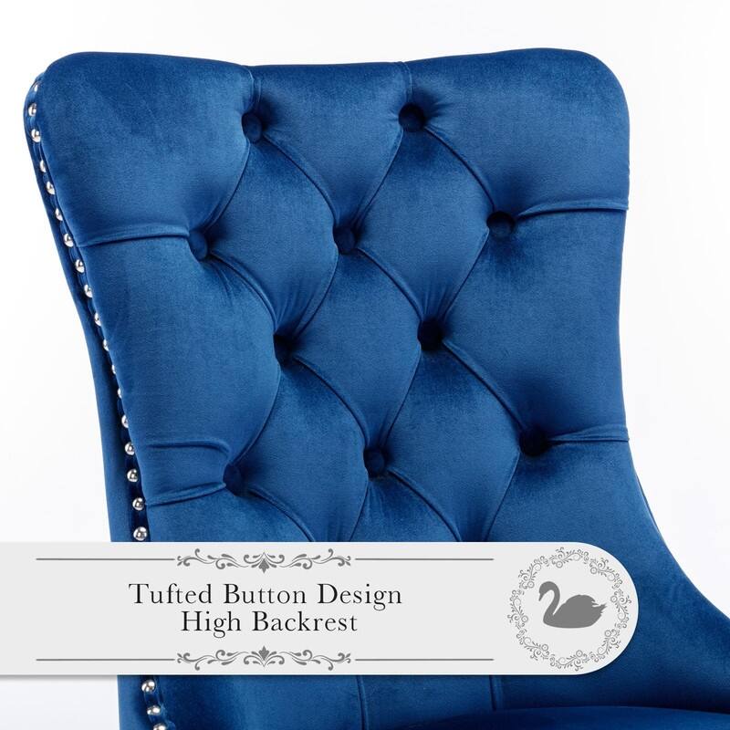 Tufted Naliheads Solid Wood Upholstered Dining Chairs (Set of 4)