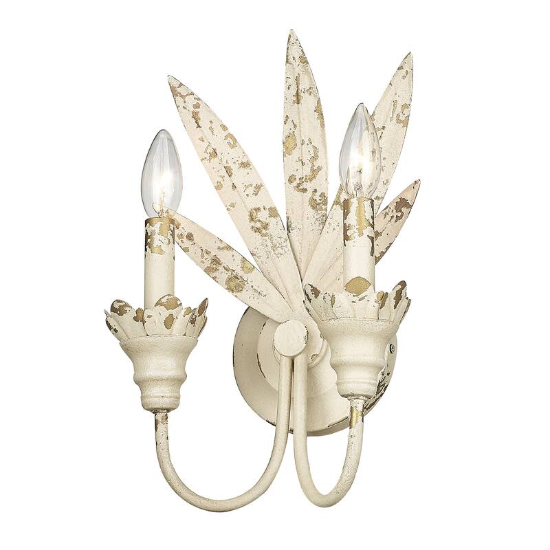 Golden Lighting Lillianne 2-light Wall Sconce in Antique Ivory