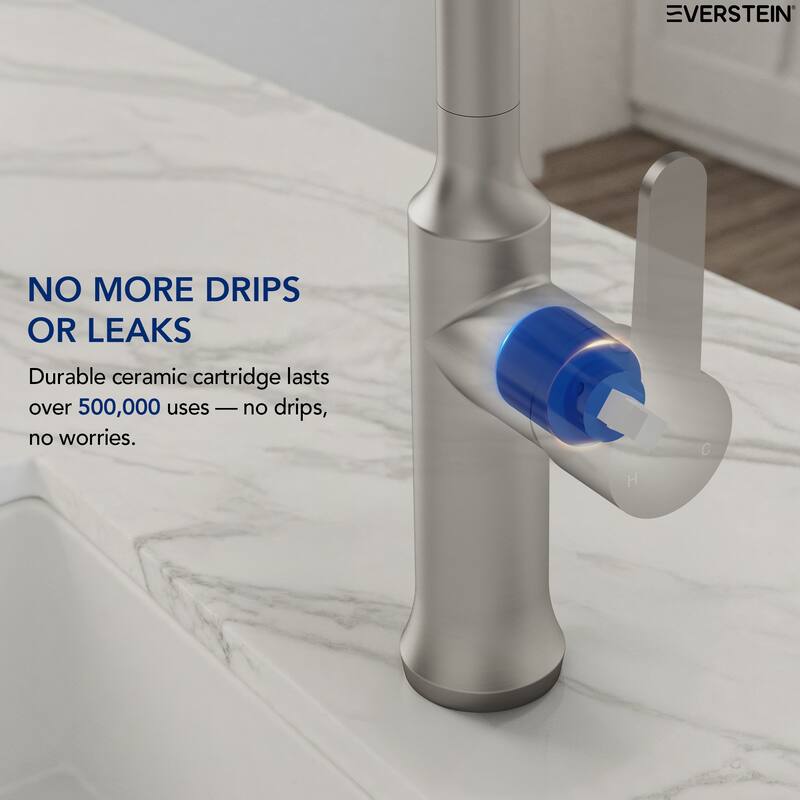 Single Handle Pull Down Kitchen Faucet with Sprayer Brass Swivels 360° Kitchen Faucet