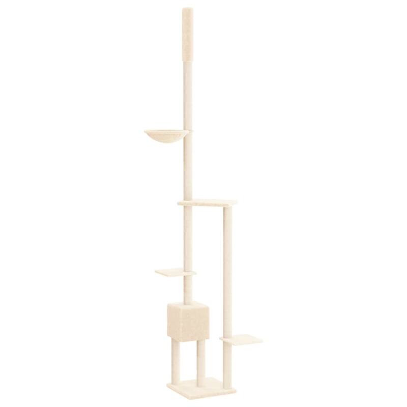vidaXL Cat Tree Cream Engineered wood, plush, sisal Large Cat Tree