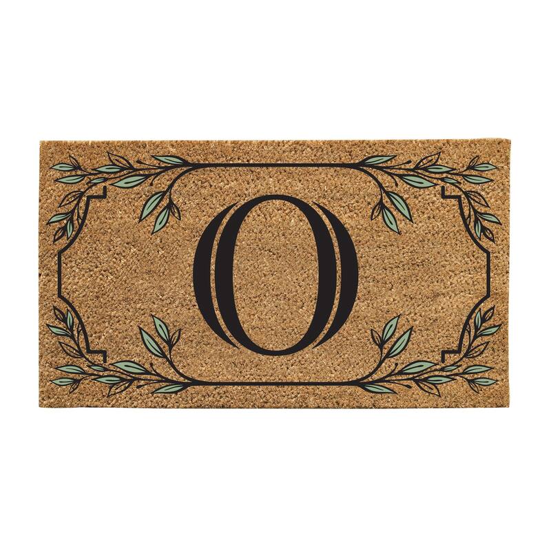 28 in. x 16 in. Monogram Coir Mat, Letter "O"