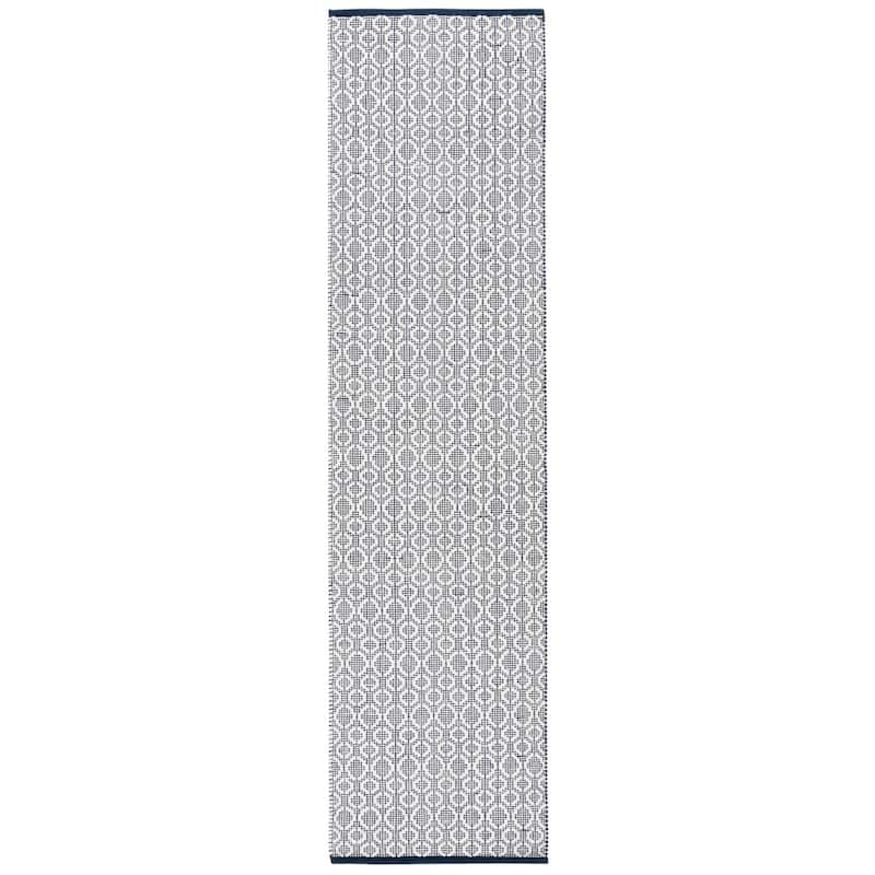 SAFAVIEH Vermont Antoinette Transitional Wool Rug - 2'3" x 9' Runner - Navy/Ivory