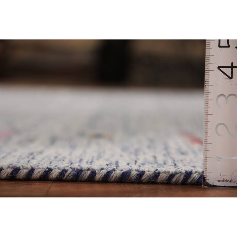 Tribal Striped Gabbeh Oriental Area Rug Hand-Knotted Wool Carpet - 7'10" x 9'7"