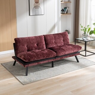 Convertible Sofa Bed Loveseat Futon Bed w/Removable Thick Cushion ...