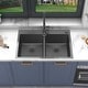preview thumbnail 29 of 35, Sinber Drop in Double Bowl 304 Stainless Steel Kitchen Sink 33" x 22" x 9"(Sink Only) - Black