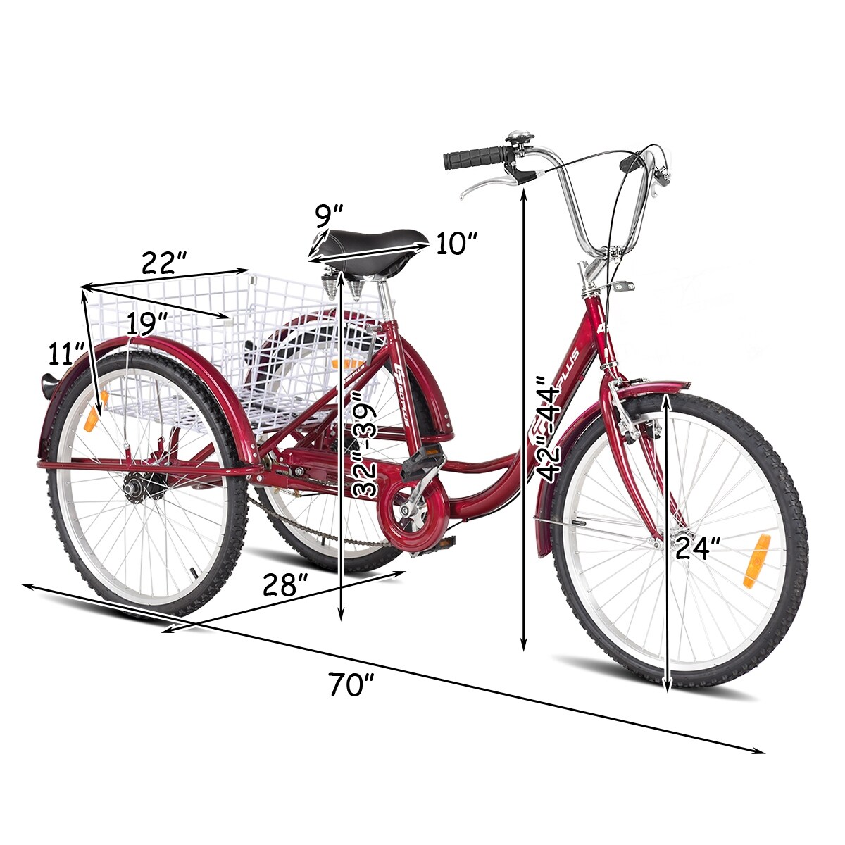 pink adult tricycle