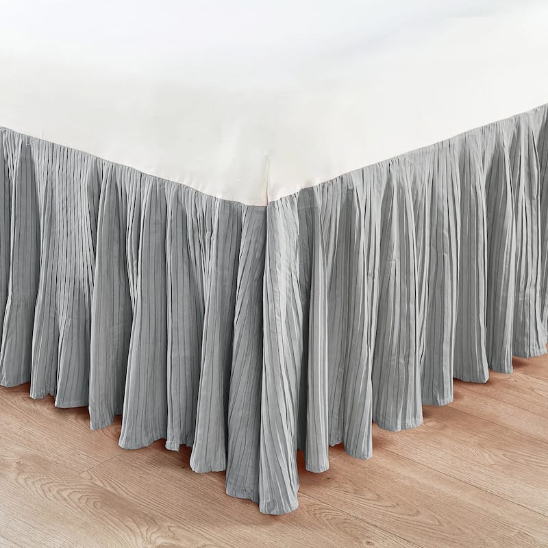 Home Soft Things Pleated Bed Skirt - 78" x 80" + 18" - Ash Gray