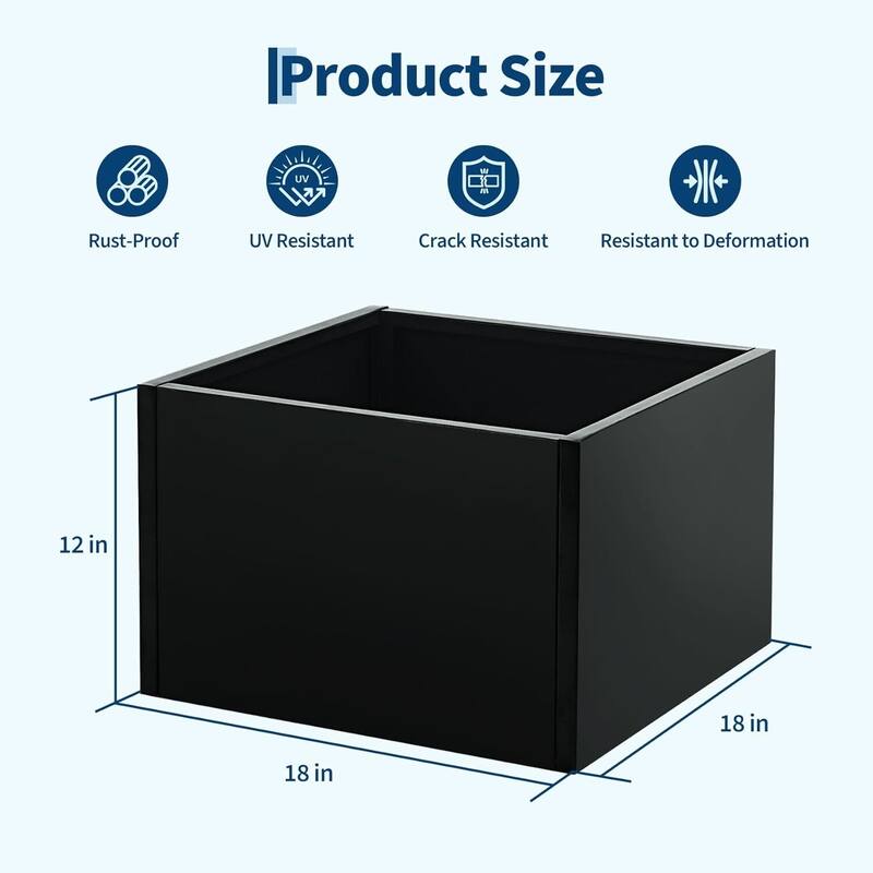 18" Modern Raised Garden Bed Planter, Ideal for Yard, Patio with Base - N/A