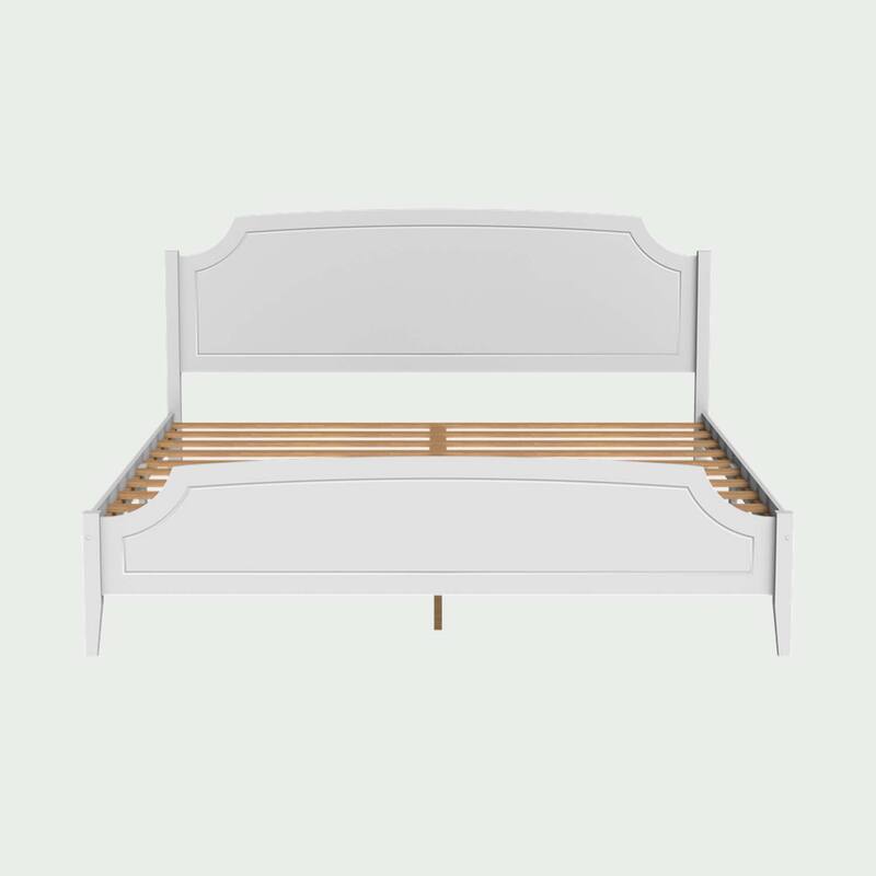 White Contemporary Roman Style, Solid Wood Bed